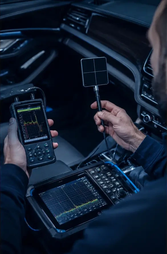 Technischer Analysearbeitsplatz für die Fahrzeugsicherheitsprüfung